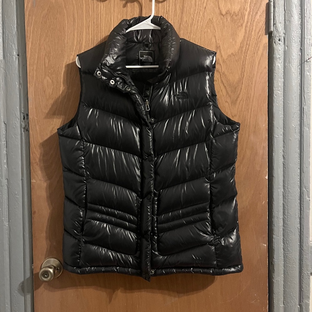 North Face Women’s Black Puffer Vest Size XL Insulated Full zip